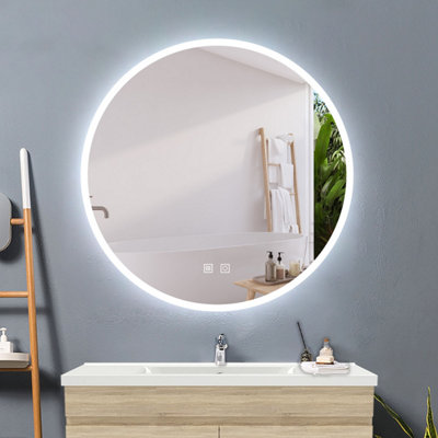 Homefast Bathrooms 60cm Round Illuminated LED Bathroom Mirror,Anti