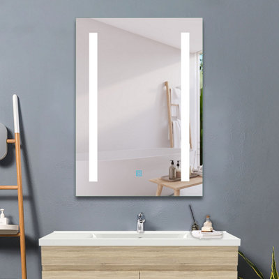 Homefast Bathrooms 60x80cm LED Illuminated Bathroom Mirror Cool