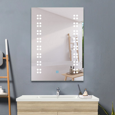 Homefast Bathrooms 70x50cm LED Mirror with Built in Demister Pad