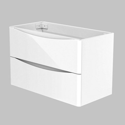 Homefast Bathrooms 800mm Gloss White Bathroom Vanity Unit without Basin