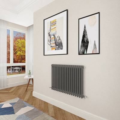 Homefast Bathrooms Designer Cast Iron Radiator Anthracite 600x830mm 2 ...