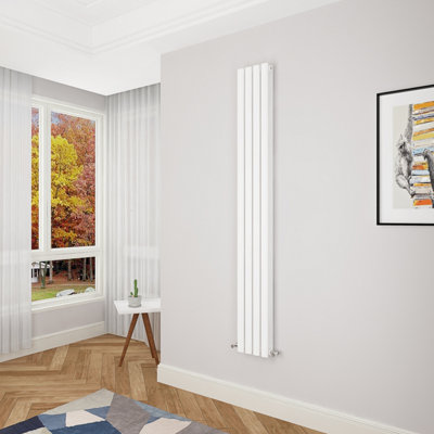Homefast Bathrooms Designer Column Radiator White 1800x236mm Double ...