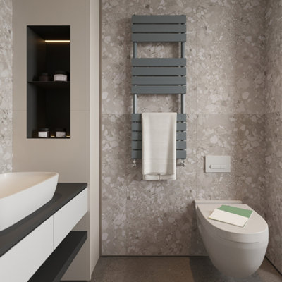 Homefast Bathrooms Designer Radiator Anthracite 1200x450mm High Output ...