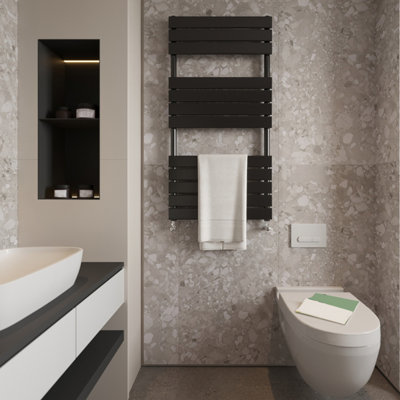 Homefast Bathrooms Designer Radiator Black 1200x600mm High Output Heating