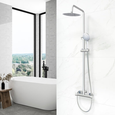 Homefast Bathrooms Exposed Thermostatic Mixer Shower Set With 20cm ...