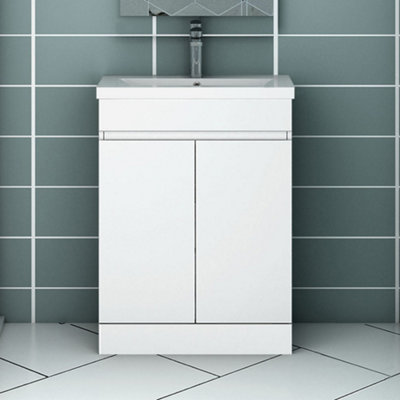 Homefast Bathrooms Freestanding Vanity Unit with Ceramic Sink Bathroom