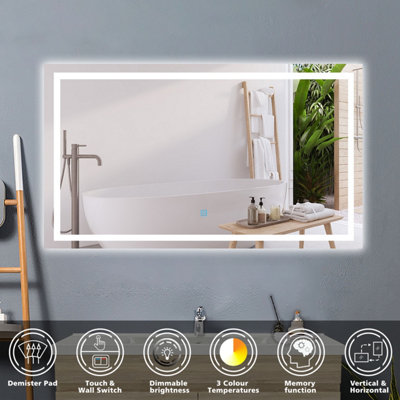 Homefast Bathrooms Illuminated LED Mirror 150x80cm Adjustable LED