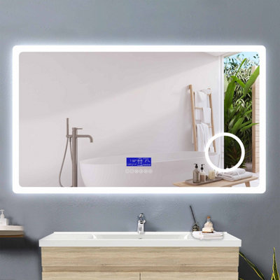 Led wall mirror shop with bluetooth speakers
