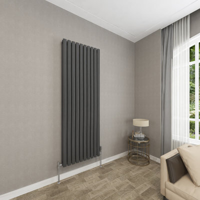 Homefast Bathrooms Stylish Radiator Anthracite 1800x590mm Double With ...