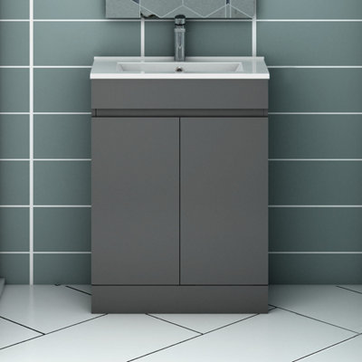 Homefast Bathrooms Vanity Unit With Minimalistic Ceramic Sink Bathroom ...