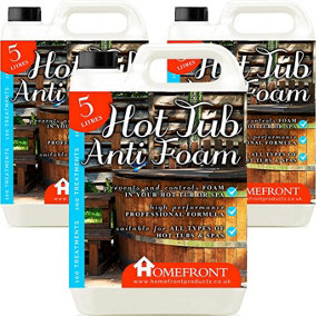 Homefront Anti Foam - Removes Surface Foam From Hot Tub, Spa and Whirlpool Water - Suitable for All Hot Tubs 15L