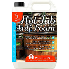 Homefront Anti Foam - Removes Surface Foam From Hot Tub, Spa and Whirlpool Water - Suitable for All Hot Tubs 5L