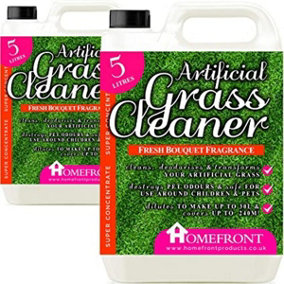 Homefront Artificial Grass Cleaner - Cleans and Sanitises Artificial Grass to Remove Germs, Stains, Odours, & Urine. Bouquet 10L