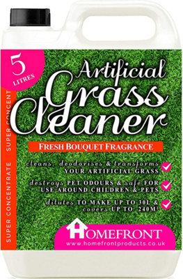 Homefront Artificial Grass Cleaner - Cleans and Sanitises Artificial Grass to Remove Germs, Stains, Odours, & Urine. Bouquet 5L