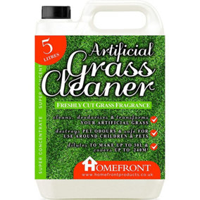 Homefront Artificial Grass Cleaner - Cleans and Sanitises Artificial Grass to Remove Germs, Stains, Odours, & Urine. Cut Grass 5L