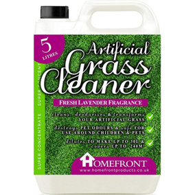 Homefront Artificial Grass Cleaner - Cleans and Sanitises Artificial Grass to Remove Germs, Stains, Odours, & Urine Lavender 15L