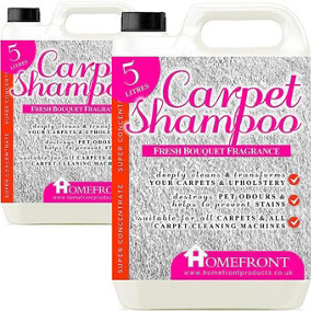 Homefront Carpet Shampoo - Deeply Cleans Carpets to Remove Stains and Odours - Floral Fragrance 10L