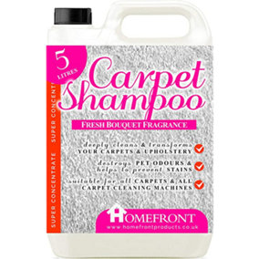 Homefront Carpet Shampoo - Deeply Cleans Carpets to Remove Stains and Odours - Floral Fragrance 5L