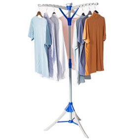 Homefront Clothes Rail Airer Drier, Portable Clothes Horse Hanger Rotary Tripod Design, Folds Flat for Storage, Easy Setup