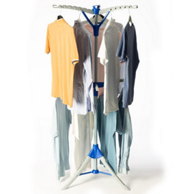 Homefront Clothes Rail Airer Drier Two Tier, Portable Clothes Horse Hanger Rotary Tripod Design, Folds Flat for Storage