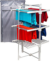 Homefront Electric Heated Clothes Airer Dryer Rack 330W Indoor 3-Tier Drier with Zip Up Cover for Even Faster Drying