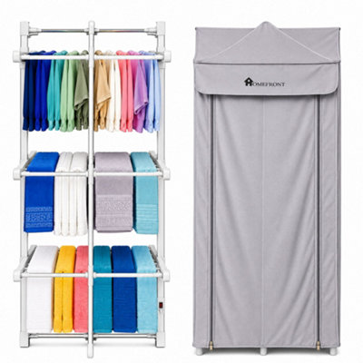 Homefront Electric Heated Clothes Airer Dryer Rack 330W Indoor 3-Tier ...