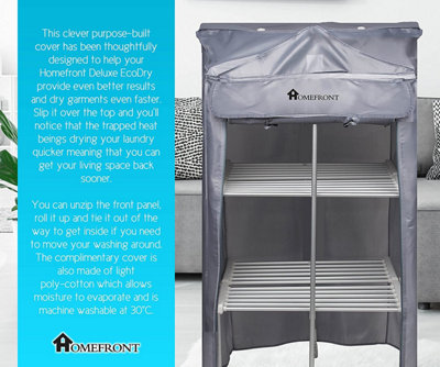 Homefront Electric Heated Clothes Airer Dryer Rack 330W Indoor 3-Tier Drier  with Zip Up Cover for Even Faster Drying