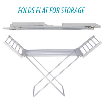 Homefront Electric Heated Clothes Horse Rail Airer Dryer 220W Indoor Portable Free Standing Energy Efficient Low Energy DIY at B Q
