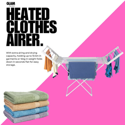 Homefront Electric Heated Clothes Horse Rail Airer Dryer 220W