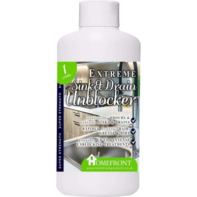 Homefront Extreme Sink & Drain Cleaner - Removes Hair, Grease & Dirt and Neutralises Odours 1L