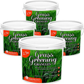 Homefront Grass Greening Granules Lawn Fertiliser - Strengthens, Greens and Creates Healthier Grass 10kg