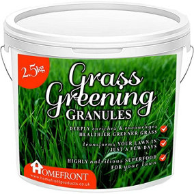 Homefront Grass Greening Granules Lawn Fertiliser - Strengthens, Greens and Creates Healthier Grass 2.5kg