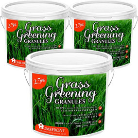 Homefront Grass Greening Granules Lawn Fertiliser - Strengthens, Greens and Creates Healthier Grass 7.5kg