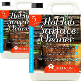 Homefront Hot Tub Surface Cleaner - Removes Dirt, Grime Waterlines & More From Spa Shells, Covers & Jets 10L