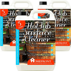 Homefront Hot Tub Surface Cleaner - Removes Dirt, Grime Waterlines & More From Spa Shells, Covers & Jets 15L