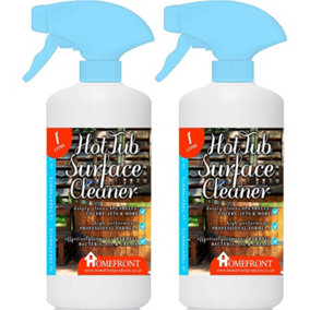 Homefront Hot Tub Surface Cleaner - Removes Dirt, Grime Waterlines & More From Spa Shells, Covers & Jets 2L