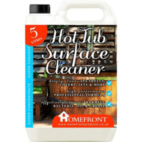 Homefront Hot Tub Surface Cleaner Removes Dirt Grime Waterlines & More From Spa Shells Covers & Jets 5L