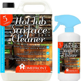 Homefront Hot Tub Surface Cleaner Removes Dirt Grime Waterlines & More From Spa Shells Covers & Jets 6L