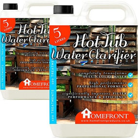 Homefront Hot Tub Water Clarifier - Transforms Dull & Cloudy Water Hot Tubs, Spas and Pools 10L
