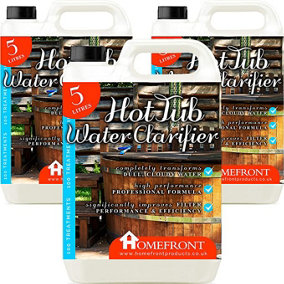 Homefront Hot Tub Water Clarifier - Transforms Dull & Cloudy Water Hot Tubs, Spas and Pools 15L