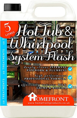 Homefront Hot Tub & Whirlpool System Flush - Removes Dirt, Grime and Odour From Internal Pipework 5L