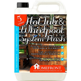 Homefront Hot Tub & Whirlpool System Flush - Removes Dirt, Grime and Odour From Internal Pipework 5L