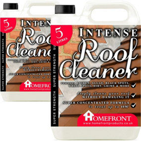 Homefront Intense Roof Cleaner Removes Dirt Grime Black Spot White Spot Mould Algae Moss & More 5 Litres