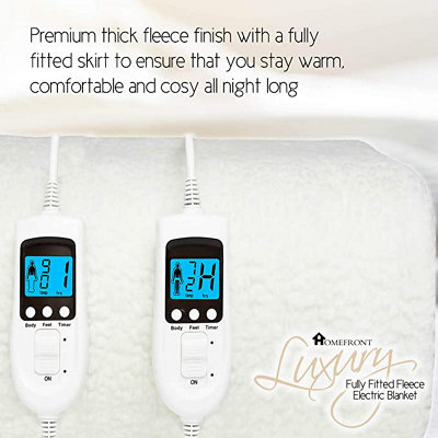 Deluxe Comfort Fully Fitted Fleece King Size Electric Blanket with