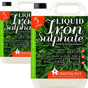 Homefront Liquid Iron Sulphate - Greens Grass, Hardens Turf and Helps to Prevent Lawn Disease - Easy to Use Formula 10L