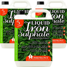 Homefront Liquid Iron Sulphate Greens Grass Hardens Turf and Helps to Prevent Lawn Disease Easy to Use Formula 15L