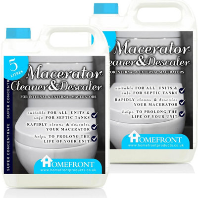 Homefront Macerator Cleaner & Descaler Cleans and Descales Internal and External Macerators 10L