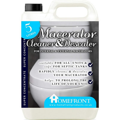 Homefront Macerator Cleaner & Descaler Cleans and Descales Internal and External Macerators 5L