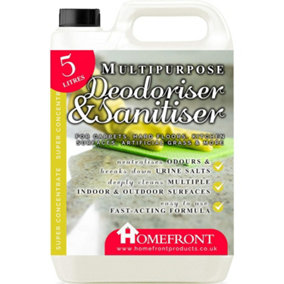 Homefront Multipurpose Deodoriser & Sanitiser - Removes Germs & Odours on Carpets, Hard Floors, Artificial Grass & More  5L
