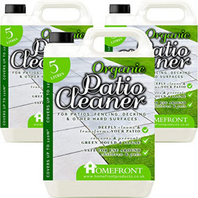 Homefront Organic Patio Cleaner 10L - Pet Friendly Formula & Free From Bleach and Harsh Chemicals 15L